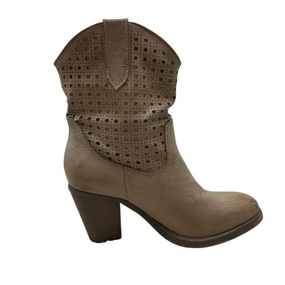 FrancescoMilano Tan Leather Western Heeled Boots - Picture 2 of 7